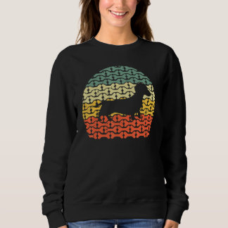 Retro Vintage Dachshund Dog And Bone Sweatshirt