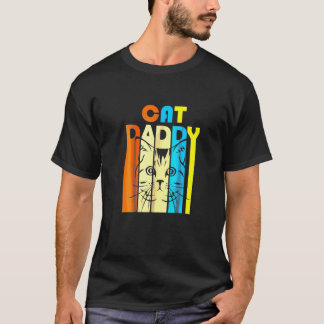 Retro Vintage Daddy Cat Fatherday T-Shirt