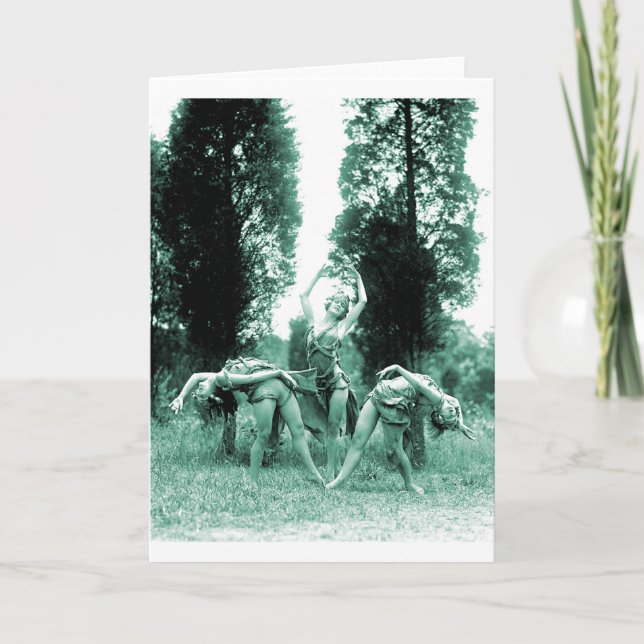 Retro Vintage Dancing Women Wild Women Card (Front)