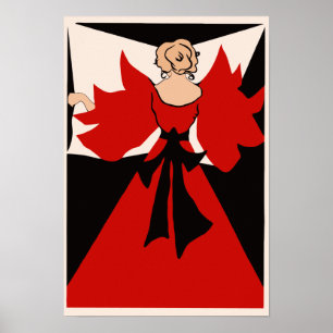 Retro vintage Danish belle époque newspaper adver Poster