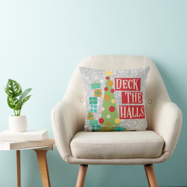 Retro Vintage Deck The Halls Christmas  Cushion (Chair)