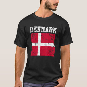 Retro Vintage Denmark Flag Danish Roots T-Shirt
