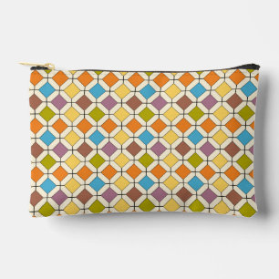 Retro/Vintage Diamond Geometric Colorful Pattern Accessory Pouch