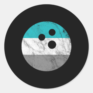 Retro Vintage Distressed Bowling Ball For Men Or B Classic Round Sticker