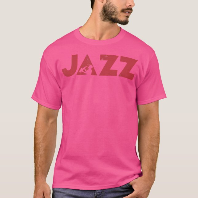 Retro Vintage Distressed Jazz T Shirt (Front)