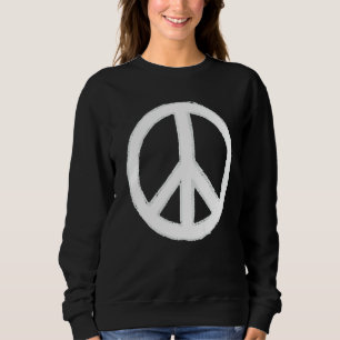 Retro Vintage Distressed Peace Sign Hand Drawn Sweatshirt