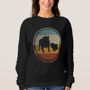Retro Vintage Dog English Bulldog And Puppy Sweatshirt