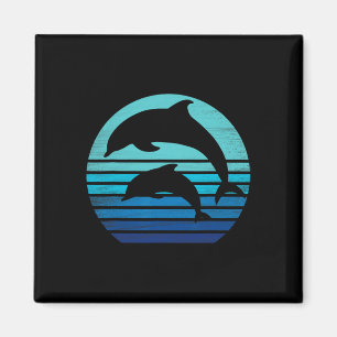 Retro Vintage Dolphins Silhouette Shirt Magnet