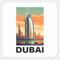 Retro Vintage Dubai UAE Skyline