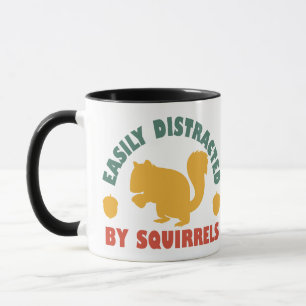 Retro Vintage Easily Distracted By Squirrels Mug
