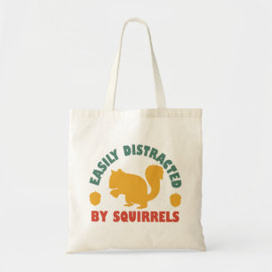 Retro Vintage Easily Distracted By Squirrels Tote Bag