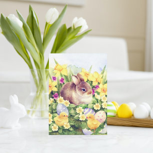 Retro vintage Easter bunny Holiday postcard