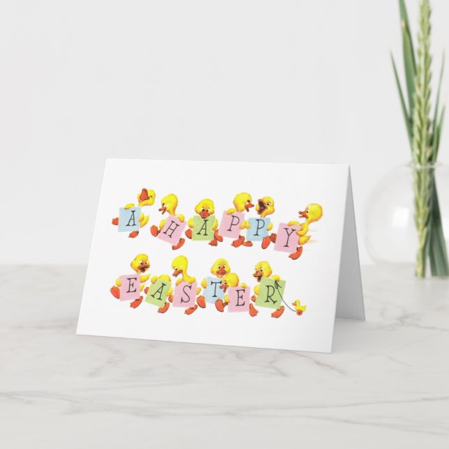 Retro/Vintage Easter Duckling Holiday Card (Front)