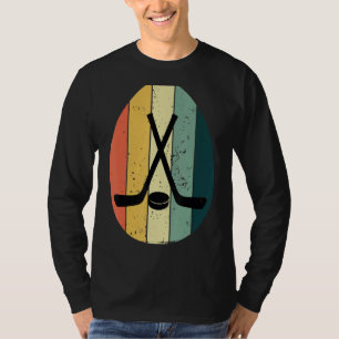 Retro Vintage Egg Hockey Easter Day T-Shirt