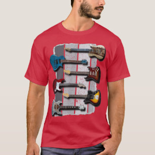 Retro Vintage Electric Guitars Rock and Roll Music T-Shirt