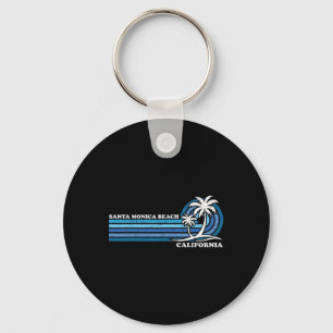 Retro Vintage Family Vacation California Santa Mon Key Ring
