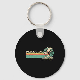 Retro Vintage Family Vacation Costa Rica Pura Vida Key Ring
