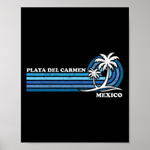 Retro Vintage Family Vacation Mexico Playa Del Car Poster