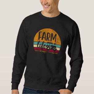 Retro Vintage Farm Life Farming Tractor Family Far Sweatshirt