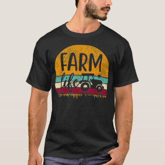 Retro Vintage Farm Life Farming Tractor Family Far T-Shirt