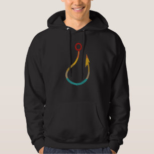 Retro Vintage Fish Hook Fishing   Hoodie