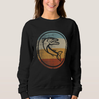 Retro Vintage Fishing Barracuda Fish Sweatshirt