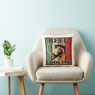 Retro Vintage Fishing Reel Cool Dad Fishing Lover Cushion