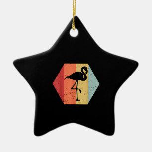 Retro Vintage Flamingo Cute Flamingo Lover Ceramic Tree Decoration