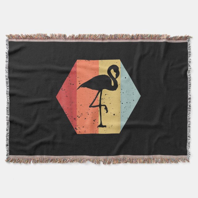 Retro Vintage Flamingo | Cute Flamingo Lover Throw Blanket (Front)