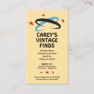 Retro Vintage Flea Market or Booth Vendor Business Card