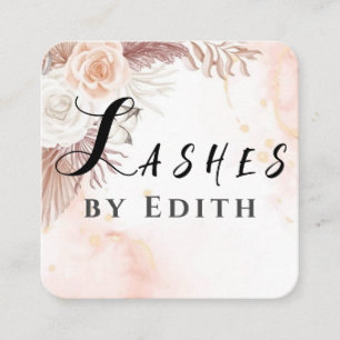 Retro Vintage Floral Abstract Square Business Card