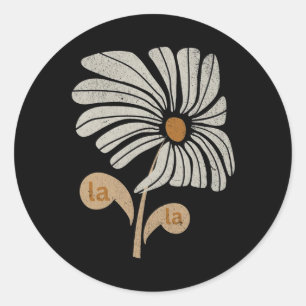 Retro Vintage Floral Woman Childless Cat Lady Comm Classic Round Sticker