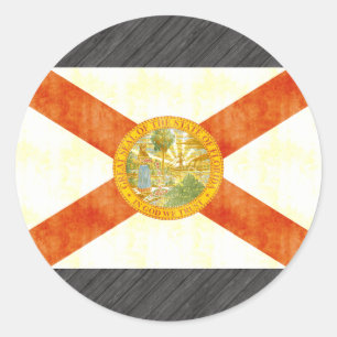 Retro Vintage Florida Flag Classic Round Sticker