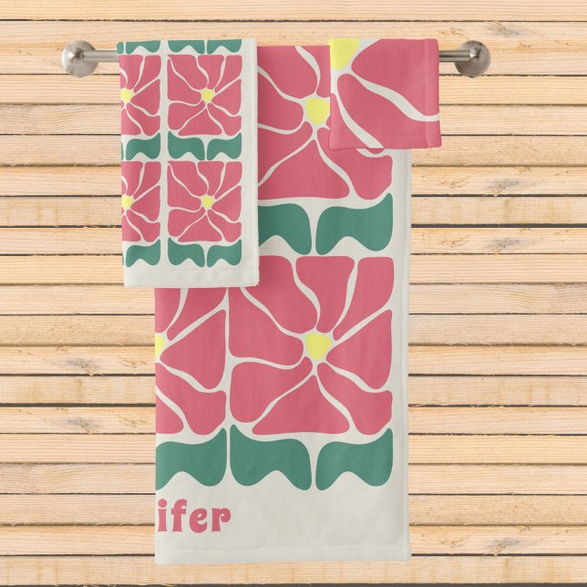 Retro vintage flower pattern  bath towel set (Creator Uploaded)
