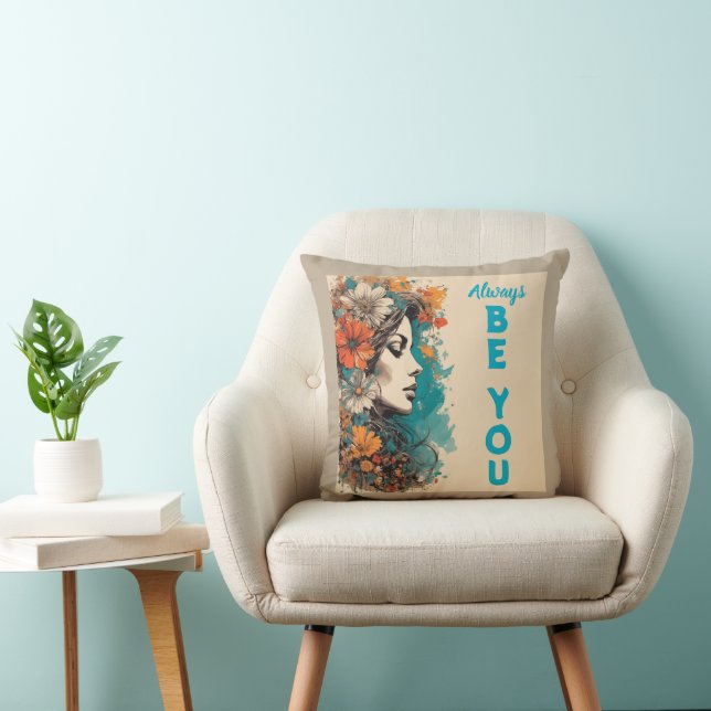 Retro Vintage Flower Power Cushion (Chair)