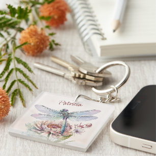 Retro Vintage Fly  Like A Dragonfly Key Ring