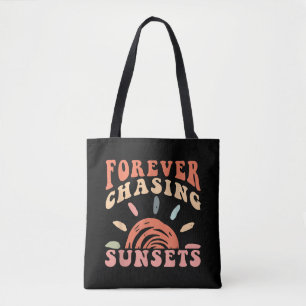 Retro Vintage Forever Chasing Sunsets Summer Vacat Tote Bag