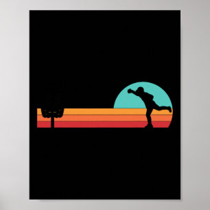 Retro Vintage Frisbee Golf Player Disc Golf Poster