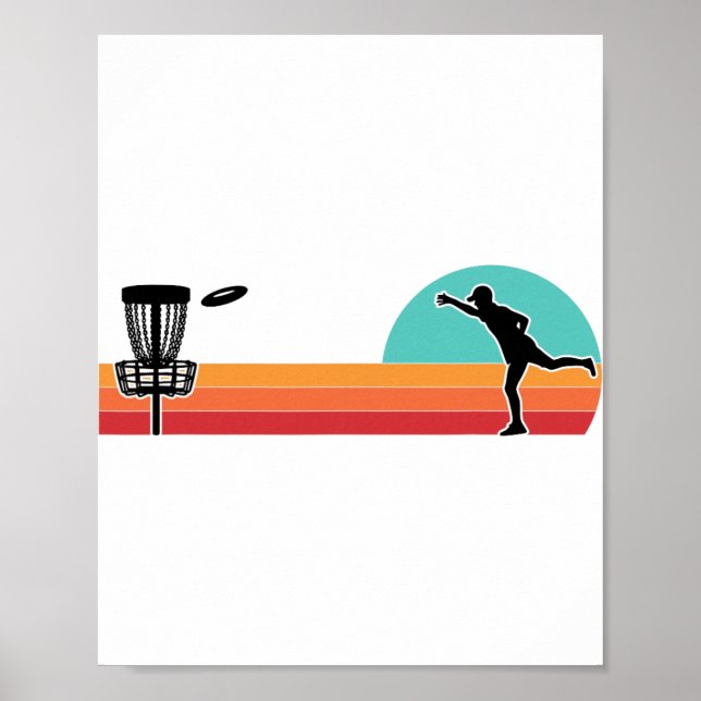 Retro Vintage Frisbee Golf Player Disc Golf  Poster (Front)