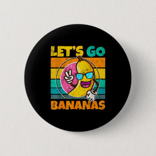 Retro Vintage Funny Banana Meme Let Go Banana Peac 6 Cm Round Badge