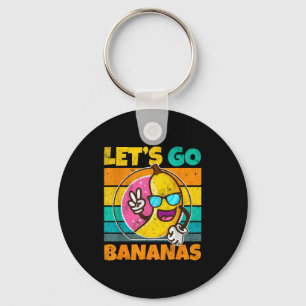 Retro Vintage Funny Banana Meme Let Go Banana Peac Key Ring