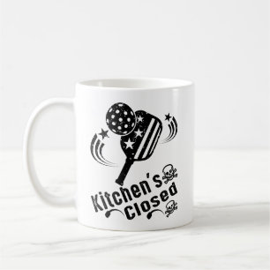 Retro Vintage Funny Pickleball Kitchen's Closed Coffee Mug
