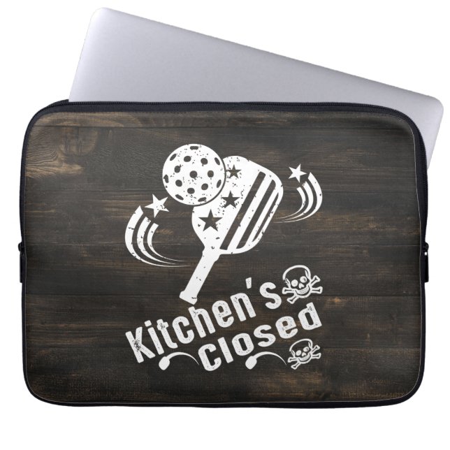 Retro Vintage Funny Pickleball Kitchen's Closed Laptop Sleeve (Front)