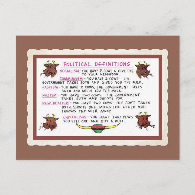 Retro vintage funny politics for cowboys postcard (Front)