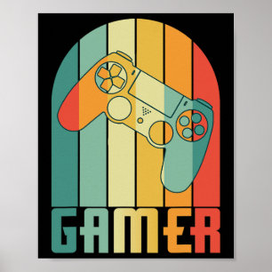 Retro Vintage Gamer Video Game Lover Funny Retro G Poster