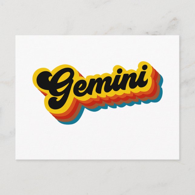 Retro Vintage Gemini Postcard (Front)
