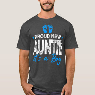 Retro Vintage Gender Reveal Proud New Auntie It's  T-Shirt