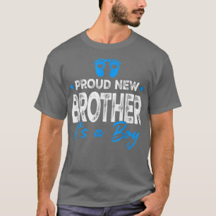 Retro Vintage Gender Reveal Proud New Brother It's T-Shirt