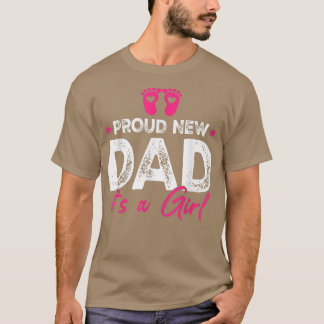 Retro Vintage Gender Reveal Proud New Dad Its A Gi T-Shirt