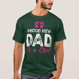 Retro Vintage Gender Reveal Proud New Dad Its A Gi T-Shirt